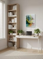 Dynamic Abstract Crowd in Forest - Expressive Abstract Art & Modern Color Decor