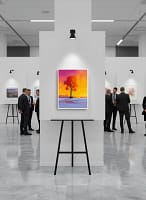 Striking Vibrant Sunset Lone Tree - Vibrant Sunset Art & Minimalist Decor