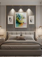 Dynamic Abstract Crowd in Forest - Expressive Abstract Art & Modern Color Decor