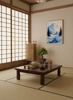 Serene Snowy Alpine Cabin - Alpine Landscape Art & Mountain Home Decor