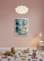 Stunning Snowy Woods Art: Fawn Painting for Wall Decor