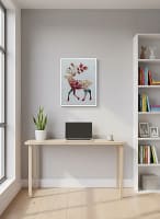 Artistic Floral Silhouette Deer - Botanical Deer Art & Unique Wall Decor
