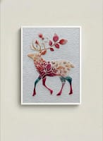 Artistic Floral Silhouette Deer - Botanical Deer Art & Unique Wall Decor
