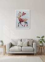 Artistic Floral Silhouette Deer - Botanical Deer Art & Unique Wall Decor