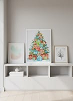 Joyful Stacked Christmas Gifts - Christmas Presents Art & Festive Wall Art