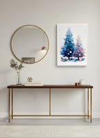 Captivating Pink and Blue Christmas Trees - Whimsical Christmas Art & Festive Decor