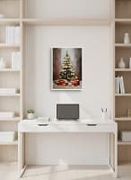 Intense High Contrast Christmas Tree - Dark Contrast Watercolor & Atmospheric Decor