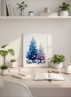 Captivating Pink and Blue Christmas Trees - Whimsical Christmas Art & Festive Decor