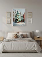 Christmas Village Decor – Charming Cottage & Festive Art