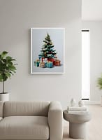 Classic Christmas Tree and Gifts - Classic Christmas Decor & Traditional Holiday Art