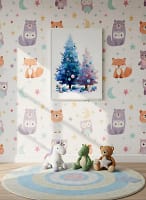 Captivating Pink and Blue Christmas Trees - Whimsical Christmas Art & Festive Decor