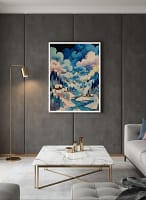 Dreamy Scenic Village Art: Contemporary Wall Art for the Lounge Room