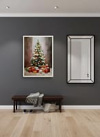Intense High Contrast Christmas Tree - Dark Contrast Watercolor & Atmospheric Decor