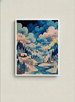 Dreamy Scenic Village Art: Contemporary Wall Art for the Lounge Room