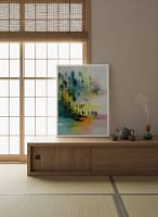 Dynamic Abstract Crowd in Forest - Expressive Abstract Art & Modern Color Decor