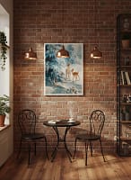 Stunning Snowy Woods Art: Fawn Painting for Wall Decor