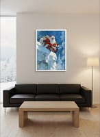 Santa Sliding Down Snow - Creative Art Ideas & Wall Art for Bedroom