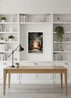 Cozy Firelight Children - Fireplace Art Decor & Warm Winter Scene