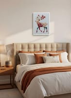 Artistic Floral Silhouette Deer - Botanical Deer Art & Unique Wall Decor