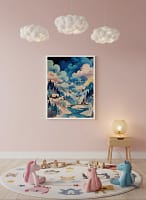 Dreamy Scenic Village Art: Contemporary Wall Art for the Lounge Room