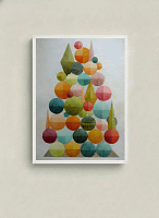 Retro Geometric Christmas Tree - Mid Century Modern Art & Geometric Abstract Decor