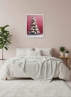 Magical Dreamy Pink Christmas Art: Minimalist Wall Art Decor