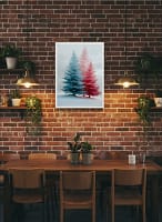 Stunning Two Tone Winter Pines - Duotone Watercolor & Modern Wall Decor