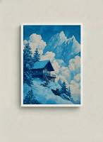 Stunning Monochromatic Blue Cabin - Monochromatic Wall Art & Blue Home Decor