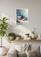 Nostalgic Red Barn in Snow - Rustic Farmhouse Art & Winter Home Decor