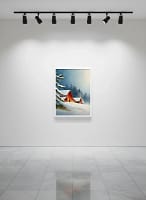 Nostalgic Red Barn in Snow - Rustic Farmhouse Art & Winter Home Decor