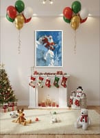Santa Sliding Down Snow - Creative Art Ideas & Wall Art for Bedroom