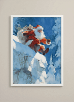 Santa Sliding Down Snow - Creative Art Ideas & Wall Art for Bedroom