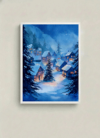 Serene Soft Watercolor Landscape: Contemporary Art for Living Room