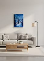 Serene Soft Watercolor Landscape: Contemporary Art for Living Room