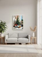 Radiant Sunlit Christmas Corner - Sunlit Interior Art & Light and Shadow Decor