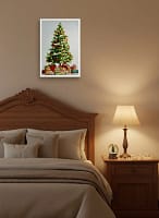 Lush Traditional Christmas Tree and Gifts - Traditional Tree Art & Classic Holiday Painting