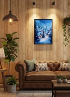 Serene Soft Watercolor Landscape: Contemporary Art for Living Room
