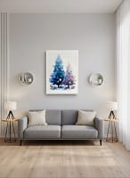 Captivating Pink and Blue Christmas Trees - Whimsical Christmas Art & Festive Decor