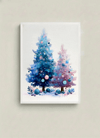Captivating Pink and Blue Christmas Trees - Whimsical Christmas Art & Festive Decor