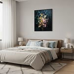 Stunning Abstract Dried Flower Autumn Leaf Oil Painting: "Autumn Whispers"