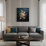 Stunning Abstract Dried Flower Autumn Leaf Oil Painting: "Autumn Whispers"