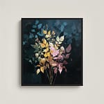 Stunning Abstract Dried Flower Autumn Leaf Oil Painting: "Autumn Whispers"