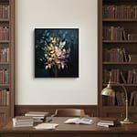 Stunning Abstract Dried Flower Autumn Leaf Oil Painting: "Autumn Whispers"