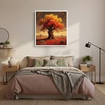 Stunning Autumn Golden Crown Tree Oil Painting: "Golden Crown of Autumn"