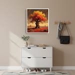 Stunning Autumn Golden Crown Tree Oil Painting: "Golden Crown of Autumn"