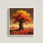Stunning Autumn Golden Crown Tree Oil Painting: "Golden Crown of Autumn"