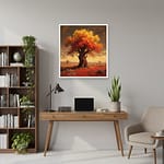 Stunning Autumn Golden Crown Tree Oil Painting: "Golden Crown of Autumn"
