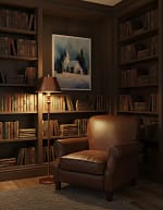 Serene Winter Chapel Art: Christmas Art and Wall Art for Bedroom