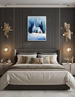 Serene Winter Chapel Art: Christmas Art and Wall Art for Bedroom
