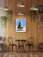 Stunning Flower Tree in Snow - Original Watercolor Art & Flower Wall Art